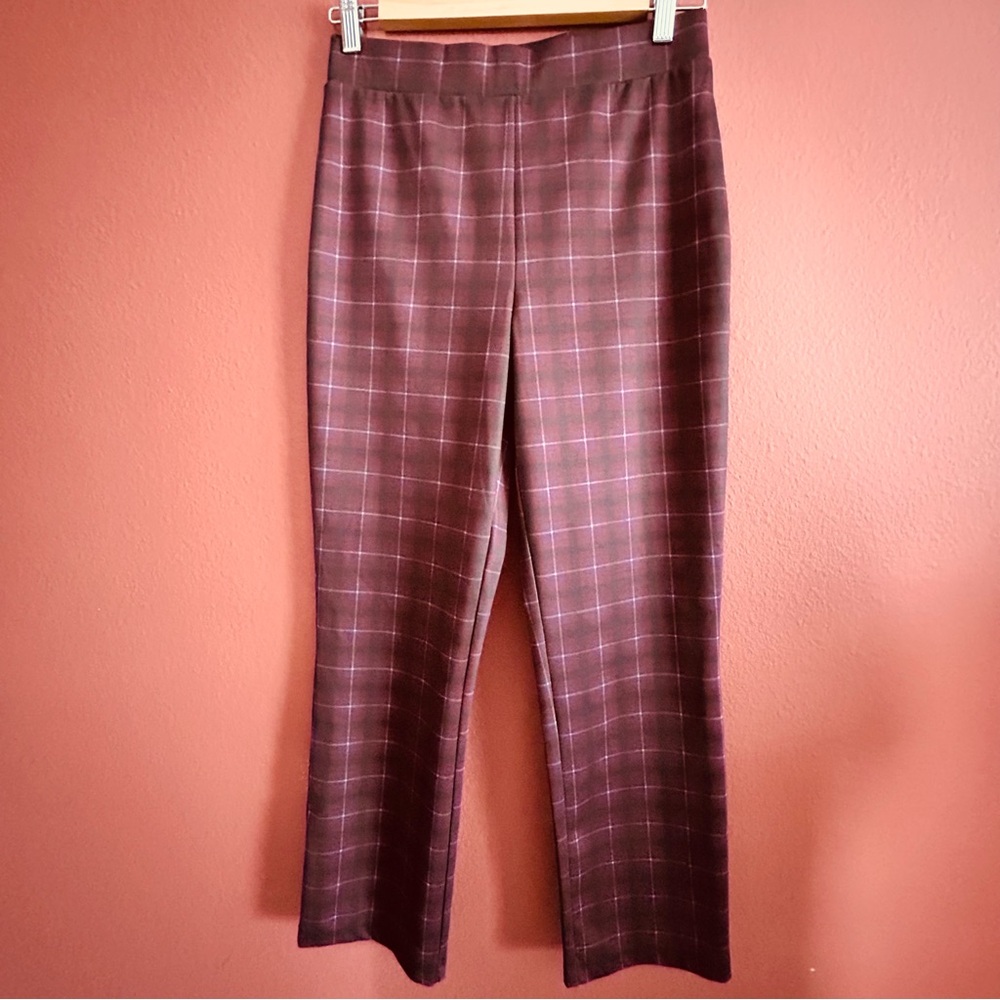 SANCTUARY Carnaby Plaid Crop Pull On Leggings/Pants Size Small Color “Sangria”